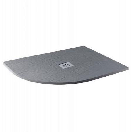 MX Minerals 1200 X 800mm Offset Quadrant Slate Ash Grey Shower Tray LH