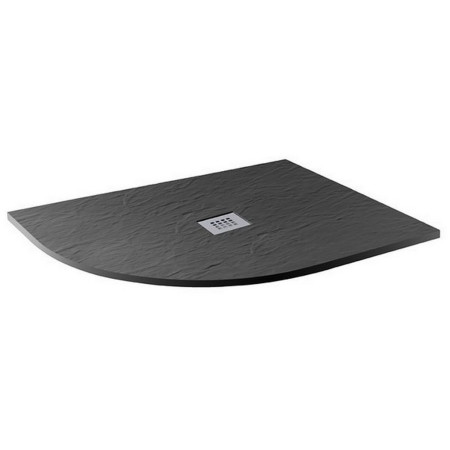 MX Minerals 1200 X 800mm Offset Quadrant Slate Jet Black Shower Tray LH