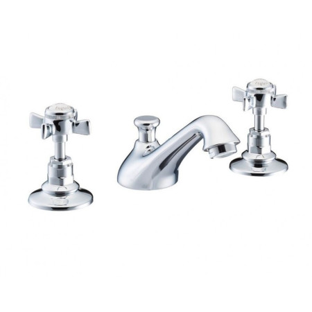 SJ400CPEH Marflow St James England Handle Three Hole Basin Mixer with Pop Up Waste