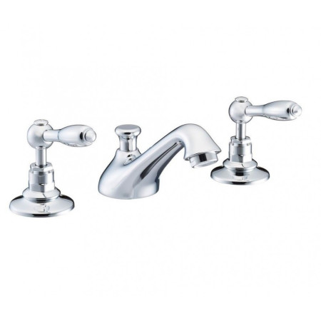 SJ400CPEL Marflow St James England Lever Three Hole Basin Mixer with Pop Up Waste