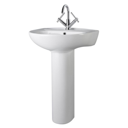 Melbourne 4 Piece Bathroom Suite - Toilet & 550mm 1TH Basin with Pedestal