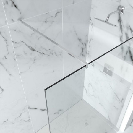 S10SW400H Merlyn 10 Series 400mm Showerwall Panel with Wall Profile & Straight Stabilising Bar (2)