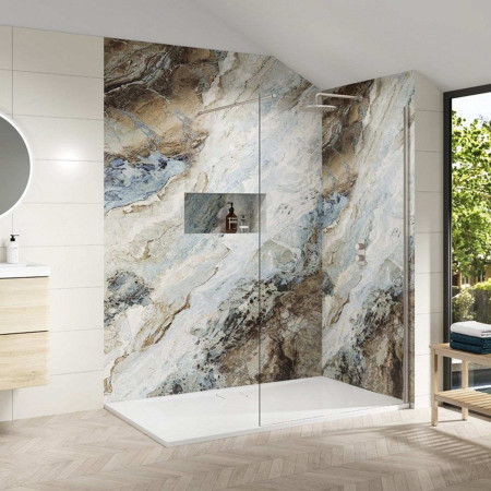 Merlyn 900mm Brushed Nickel 8mm Wetroom Panel