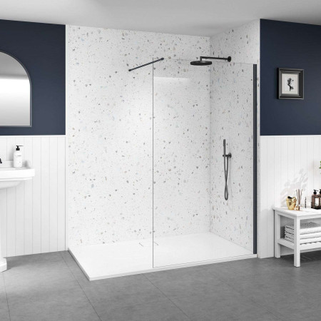 Merlyn 400mm Brushed Gunmetal 8mm Wetroom Panel