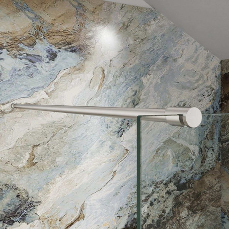 8W70BN Merlyn 700mm Brushed Nickel 8mm Wetroom Panel Bracing Bar