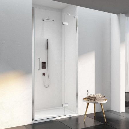 S6F1100CORNH Merlyn 6 Series 1100mm+ Hinge Door and Inline Panel In A Recess