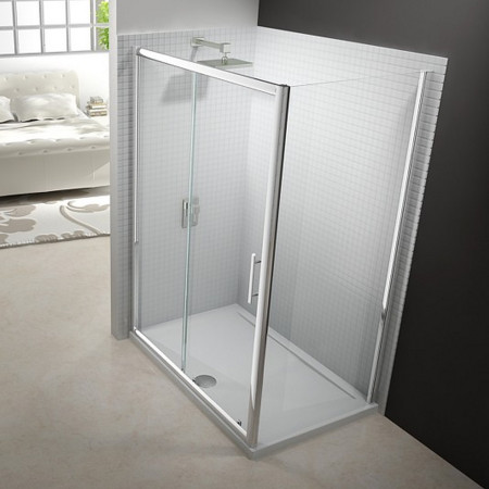 M68261 Merlyn 6 Series 1500mm Sliding Shower Door with Side Panel