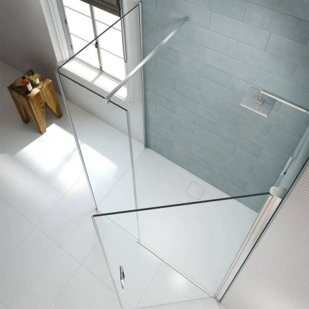 S8FPI1505H Merlyn 8 Series 1000mm Frameless Pivot Door & 500mm Inline Panel Swing Out