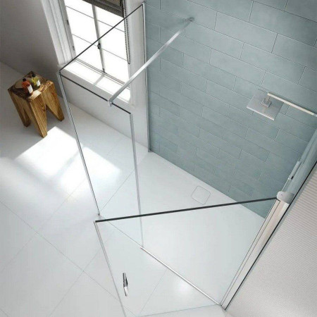 S8FPI1002HB Merlyn 8 Series 1000mm Frameless Pivot Shower Door & Inline Panel With MStone Tray (3)