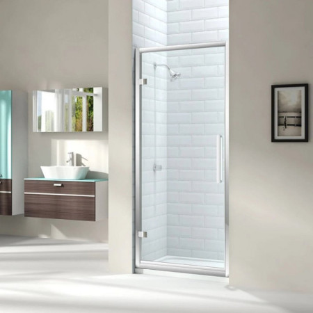 MS81231 Merlyn 8 Series 1000mm Hinge Shower Door with Tray
