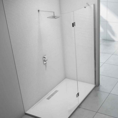 M8SWC700 Merlyn 8 Series 1000mm Showerwall with Curved Hinged Panel