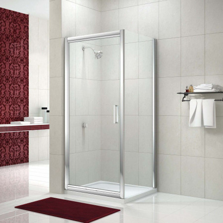 M84410 Merlyn 8 Series 760mm Infold Shower Door with a Side Panel