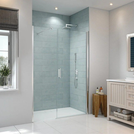 Merlyn 8 Series 800mm Frameless Pivot Door & 700mm Inline Panel