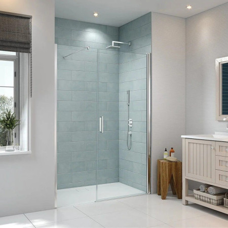 Merlyn 8 Series 900mm Frameless Pivot Door & 400mm Inline Panel