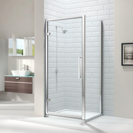 M81221 Merlyn 8 Series 900mm Hinge Shower Door with Side Panel