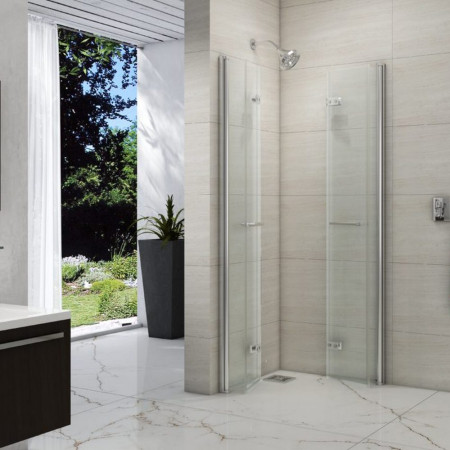 M86104H Merlyn 8 Series Double Folding Showerwall 1000 x 1000mm (2)