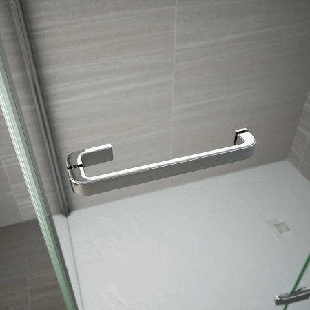A0611WH Merlyn 8 Series Frameless 1700mm Hinge & Inline Shower Door Handle Design