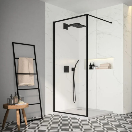 Merlyn 8mm Black 900mm Framed Wetroom Panel