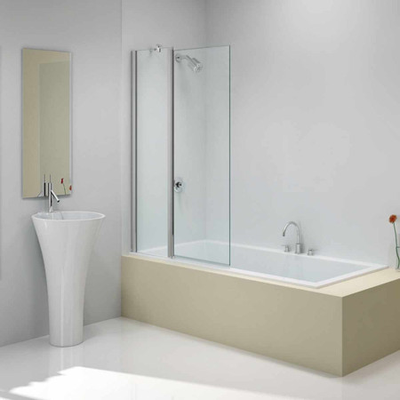 Merlyn 900 x 1500mm Easy-Fit Two Panel Folding Square Bath Screen Room Setting