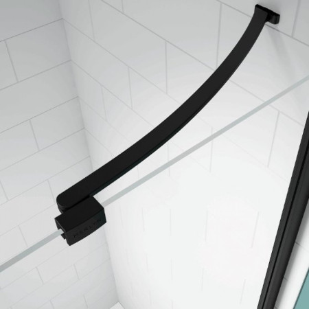 BLKBH1200RECH Merlyn Black Hinge & Inline Shower Door for Recess Fitting 1200mm with Mstone Tray (2)