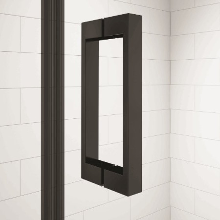 BLKBH900REC Merlyn Black Hinge & Inline Shower Door for Recess Fitting 900mm with Mstone Tray (2)