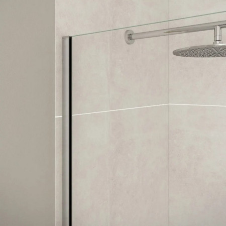 MB14 Merlyn Fixed Chrome Square Single Panel Bath Screen with Anodised Frame
