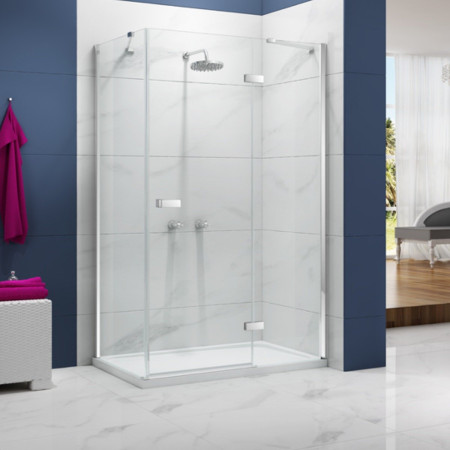 Merlyn Ionic Essence 1100 Plus Hinge Shower Door and Inline Panel in corner setting