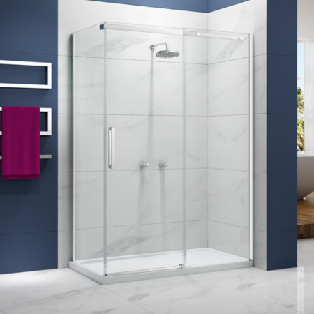 Merlyn Ionic Essence Frameless 1100mm Sliding Shower Door Corner Fitting