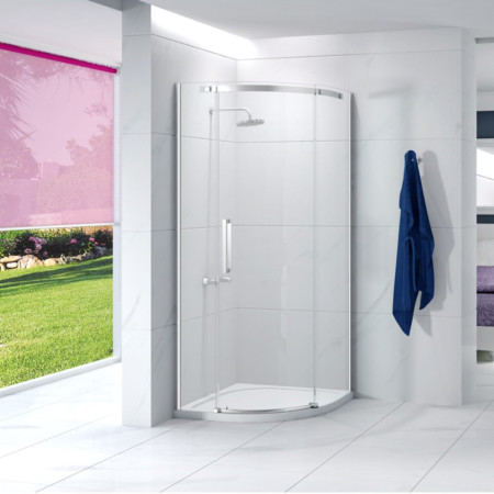 A0101NH Merlyn Ionic Essence Frameless 900mm 1 door right-hand quadrant enclosure