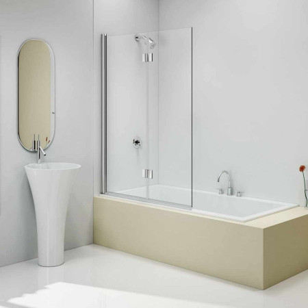 Merlyn Two Panel Folding Bath Screen 1100 x 1500mm MB13 Room Setting