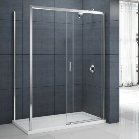 MBLA1200R Merlyn MBox 1200mm Low Level Access Right Hand Sliding Shower Door with a Side Panel