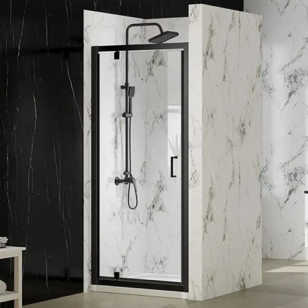 Merlyn MBox 900mm Pivot Shower Door in Matt Black