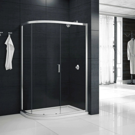 Merlyn MBox 900 x 760mm One Door Offset Quadrant Shower Enclosure in Chrome