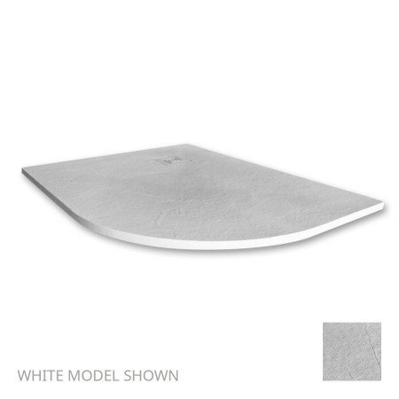 T129HFR Merlyn Truestone 1200 x 900mm White Offset Quadrant Right Hand Tray 1