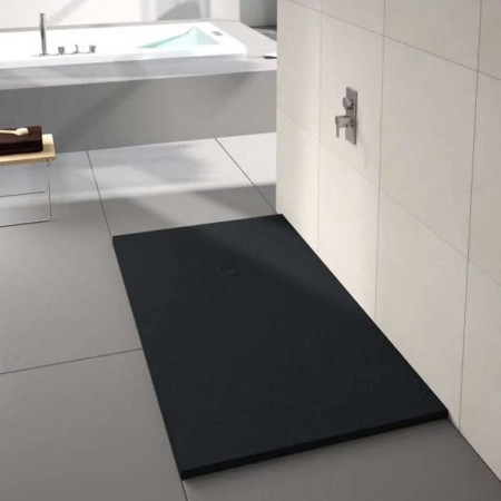 T148RTB Merlyn Truestone 1400 x 800mm Pure Black Rectangular Shower Tray-2