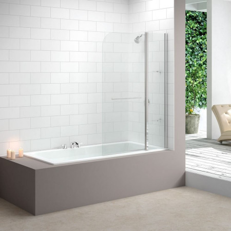 MB3 Merlyn Two Panel Curved Bath Screen 1150 x 1500mm Lifestyle