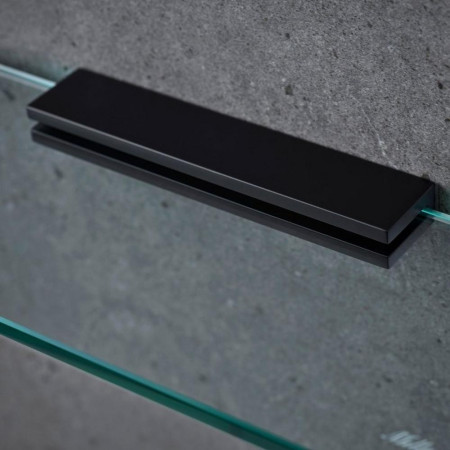 810230/8102B Miller 300mm Classic Glass Shelf with Black Fixing Bracket (2)