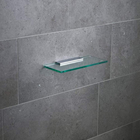 Miller 300mm Classic Glass Shelf with Chrome Fixing Bracket