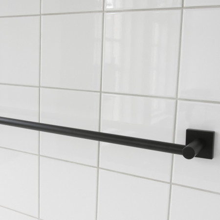 8816B Miller Atlanta Black 645mm Towel Rail Backplate Close Up