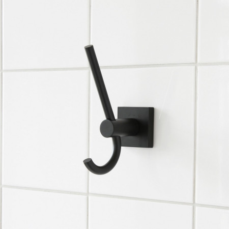 8812B Miller Atlanta Black Double Robe Hook Lifestyle
