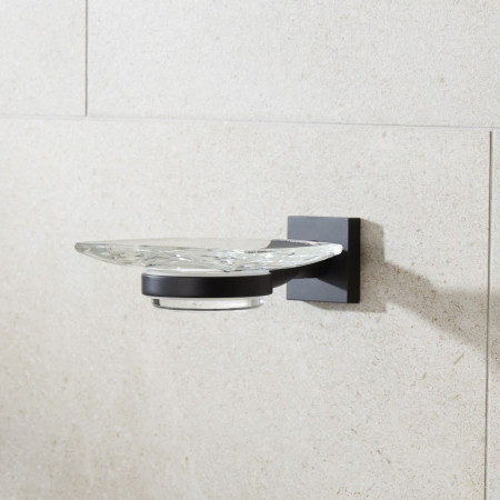 8804B Miller Atlanta Black Soap Dish Bathroom Setting