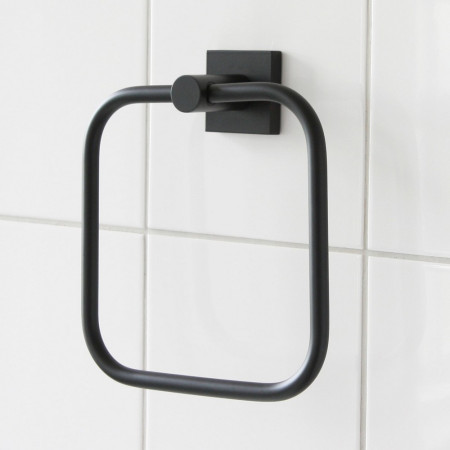 8805B Miller Atlanta Black Towel Ring Lifestyle