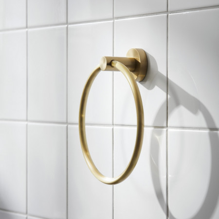 8705MP1 Miller Bond Brushed Brass Towel Ring Lifestyle
