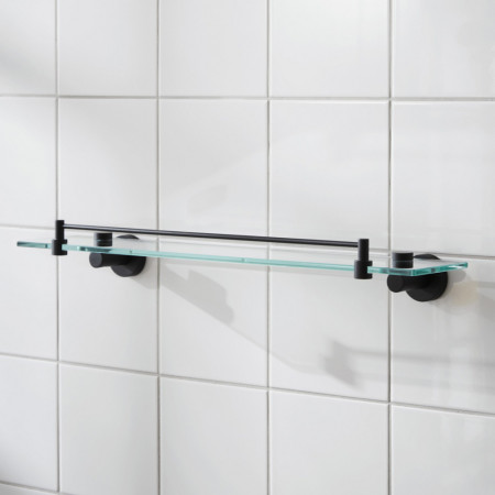 8702B Miller Bond Matt Black Shelf with Guard Rail Lifestyle