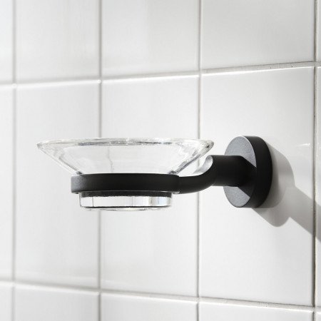 8704B Miller Bond Matt Black Soap Dish Lifestyle