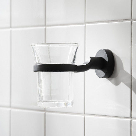 8703B Miller Bond Matt Black Tumbler and Holder Lifestyle