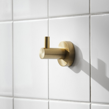 8722MP1 Miller Bond Single Hook In Brushed Brass Lifestyle