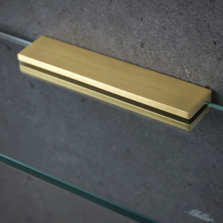 Miller Classic 600mm Glass Shelf with Brushed Brass Bracket