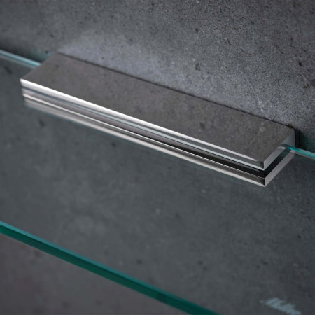 Miller Classic 300mm Glass Shelf with Brushed Nickel Bracket