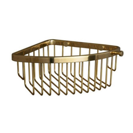 856MP1/MP1G1 Miller Classic Brushed Brass Corner Basket with Gluable Brackets